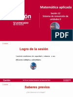 Matemática Aplicada: Sesión 12 Sistema de Conversión de Unidades II