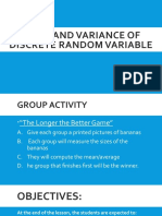 Computing The Mean, Variance & Standard Deviation of A Random Variable
