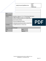 Personel Qualification Form