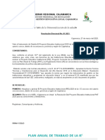 Plan Anual de Trabajo IE Primaria Cajamarca 2021
