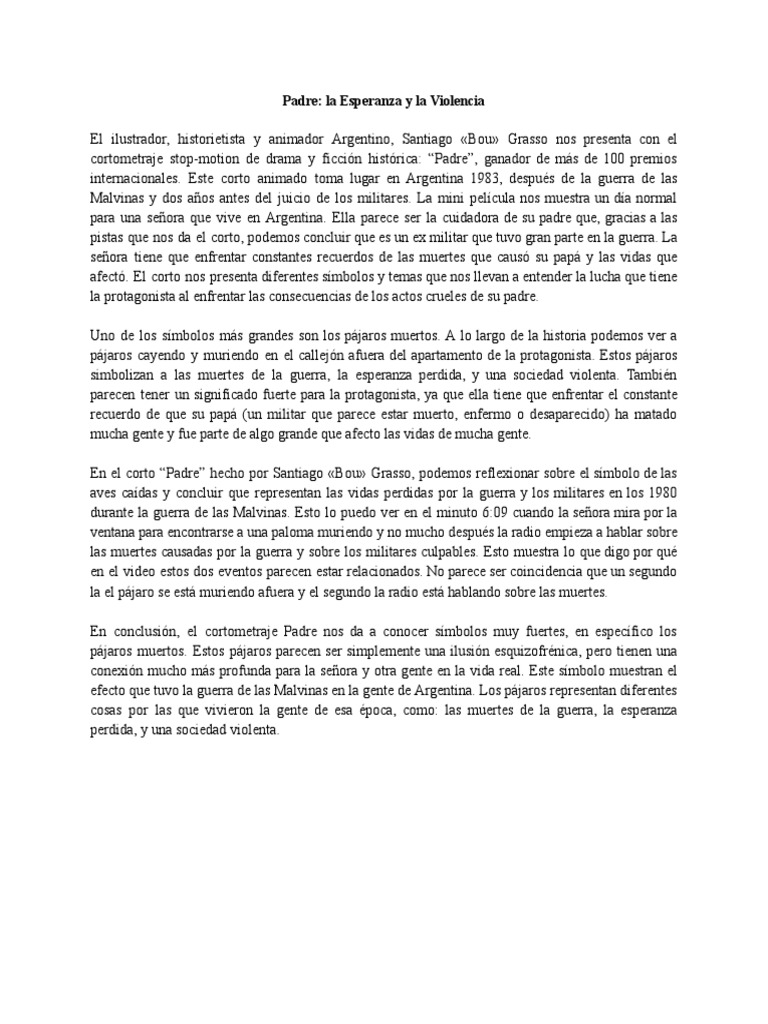 Review in spanish of short film padre pdf