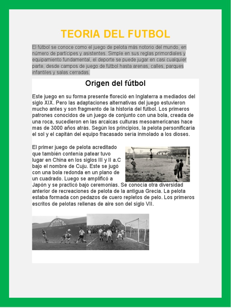 Historia y Teoría del Fútbol | PDF | Asociación de Futbol | Deportes de ...