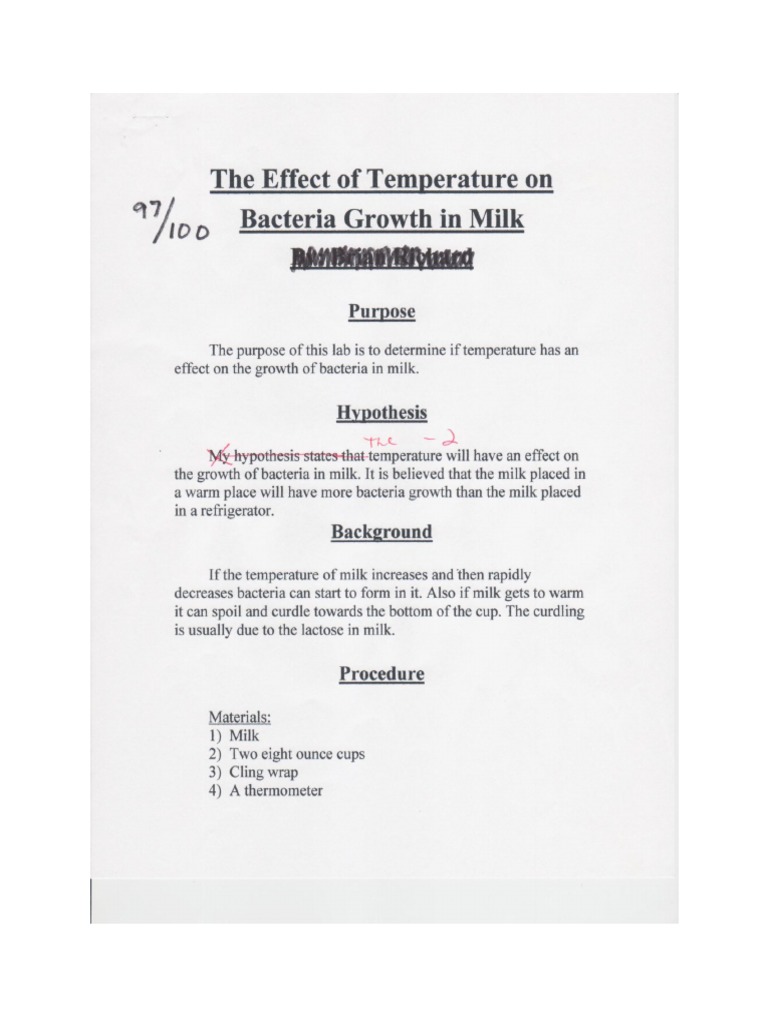 Effect of Temperature On Milk | PDF