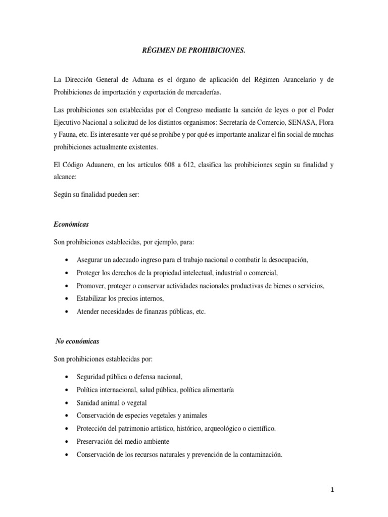 Régimen de Prohibiciones | PDF | Política