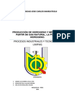 Producción de Hidrogeno y Metanol A Partir de Gas Natural-1