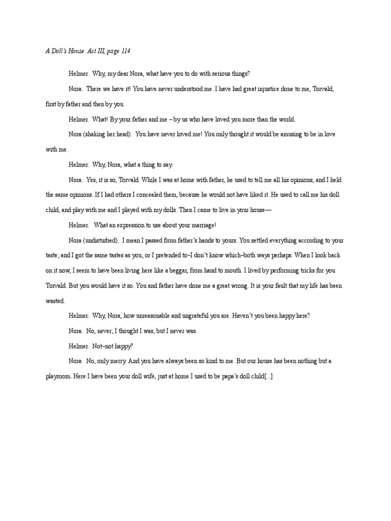 A Doll's House Act III PDF A Doll's House