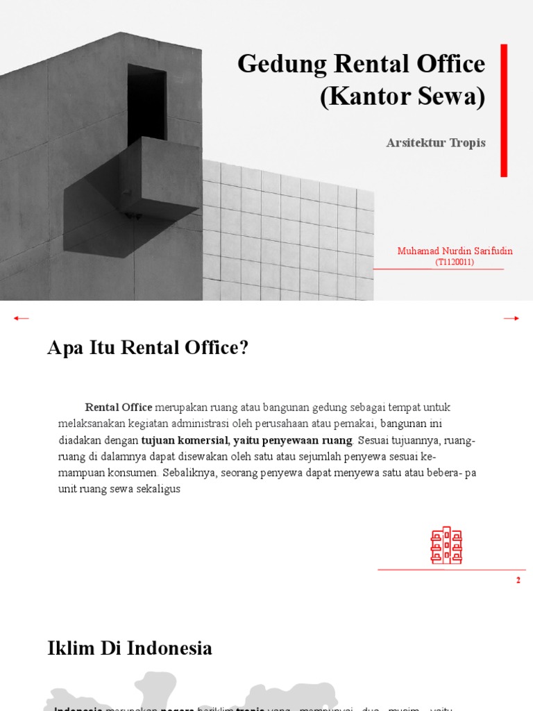 Arsitektur Gedung Rental Office Tropis | PDF