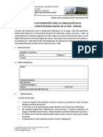 ANEXO 1 - FORMATO DE AUTORIZACION PARA PUBLICAR EN EL RIDUNE 1 Autor