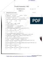 9th Maths EM Half Yearly Exam 2022 Original Question Paper Coimbatore District English Medium PDF Download