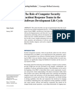 The Role of Computer Security Incident Response Teams in The Software Development Life Cycle