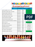 Lista de Cumpleaños Empleados.