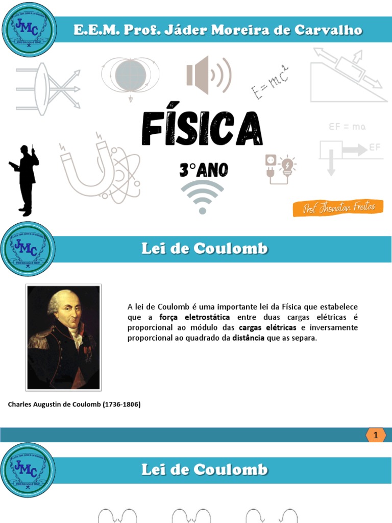 Lei de Coulomb e cálculo da força elétrica entre duas cargas | PDF ...