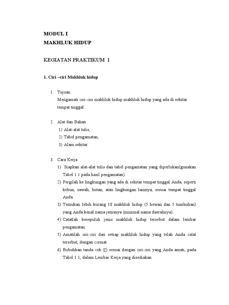 Modul 1 Praktikum Ipa Di Sd Pdf