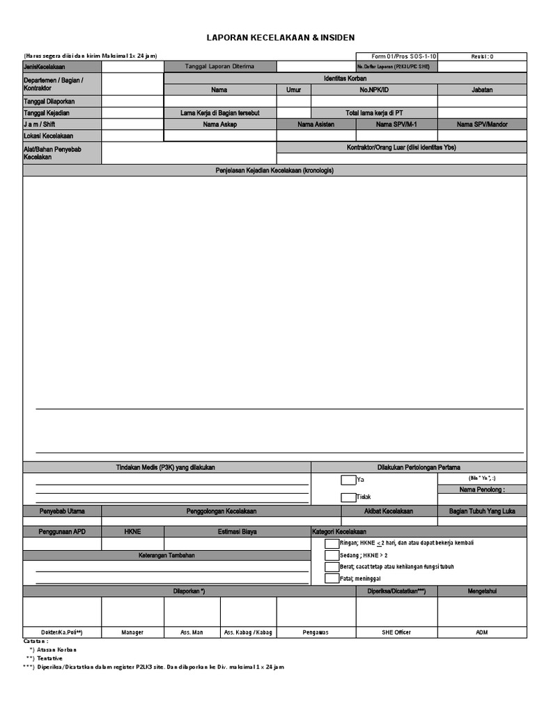 Form Lap Investigasi | PDF