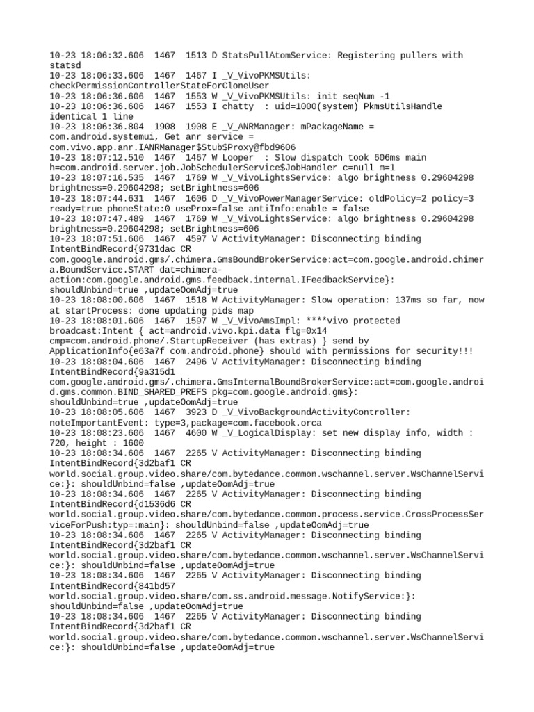 Android System Log Errors | PDF | Information Technology Management ...