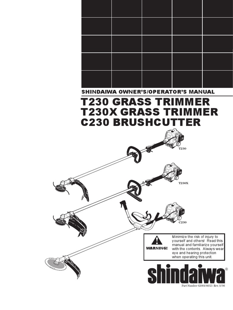 T230 Grass Trimmer T230X Grass Trimmer C230 Brushcutter Shindaiwa