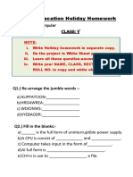 Holiday Homework Class5 PDF