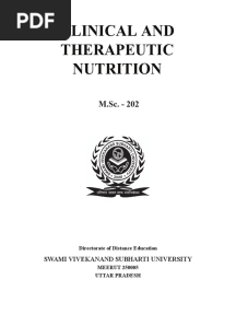 M.SC - 202 Clinical and Therapeutic Nutrition PDF