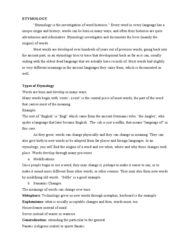 ETYMOLOGY | PDF