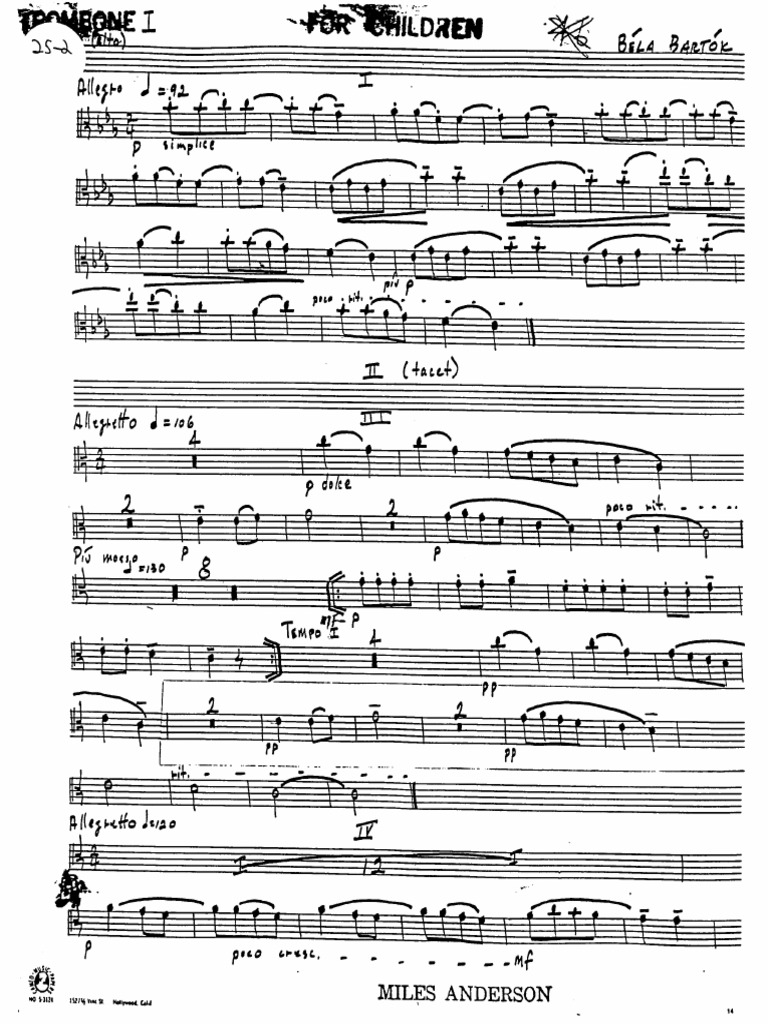 For Children Trombones PDF