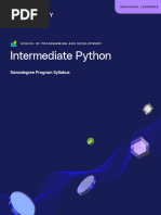 Intermediate Python Nanodegree Program Syllabus