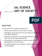 1.1 Social Science As A Study of Society