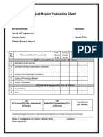 Project Report Evaluation Sheet Template