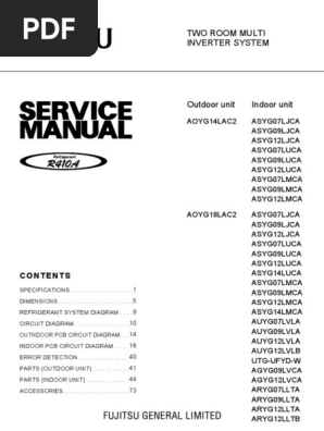 Service Fujitsu Inverter r410 | PDF | Air Conditioning | Decibel