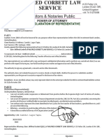Power of Attorney and Declaration of Representative PDF