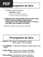 pressupostos da ética refazer capri