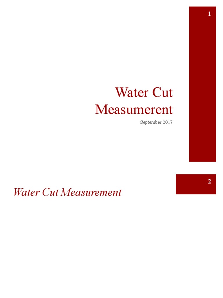 Water Cut Measurement PDF Water Centrifuge