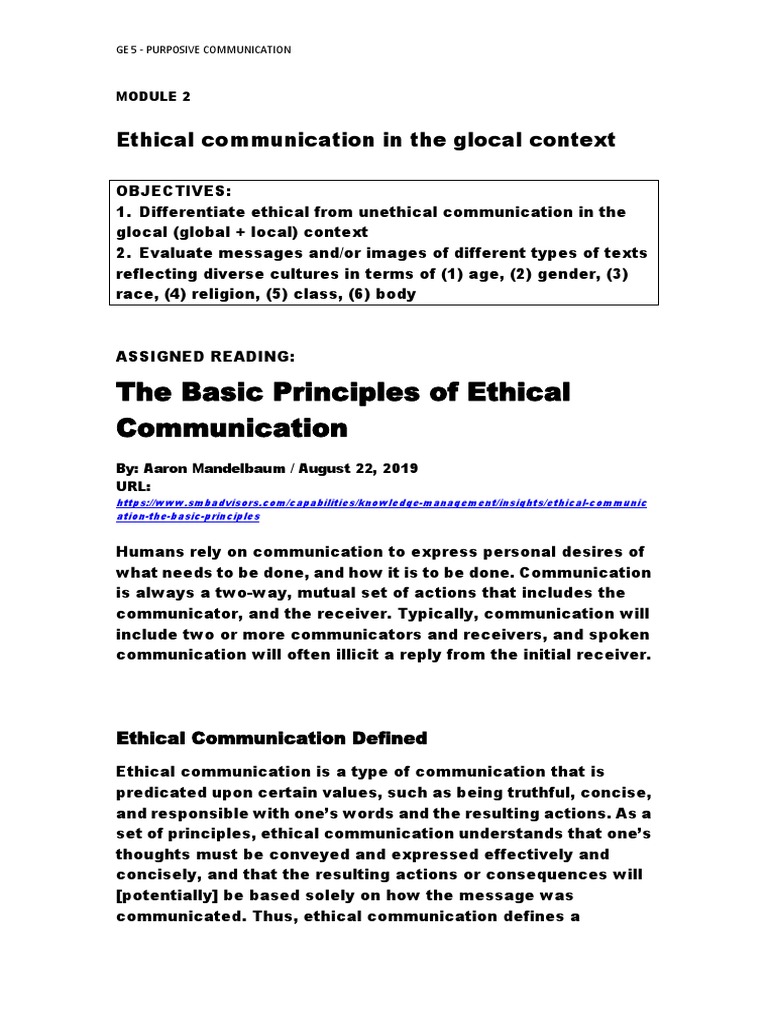 Ethical Global Communication | PDF | Communication | Jargon