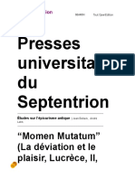 Mayotte Bollack Momen Mutatum (La Déviation Et Le Plaisir, Lucrèce, II, 184-293)