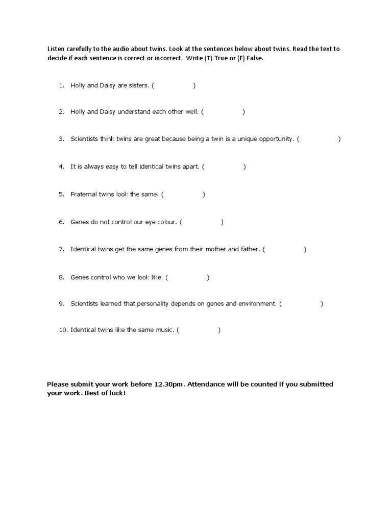 Listening Task Form 3 | PDF