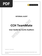 INTERNAL AUDIT. CCH TeamMate. User Guide For Curtin Auditors