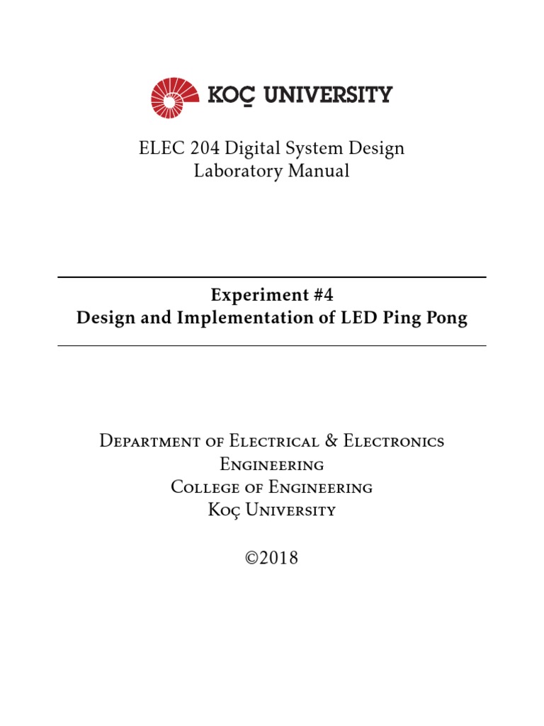 ELEC 204 Laboratory Manual Experiment 4 PDF Vhdl Digital Electronics