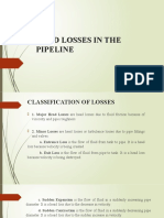 Pipeline head loss analysis