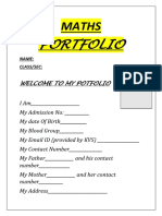 Format of Portfolio