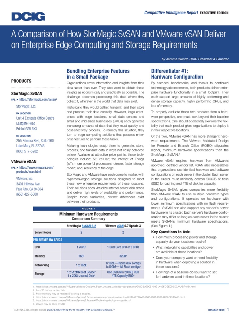 DCIG - SvSAN - Vmw-Analyst-Comparison PDF | PDF | Hyper V | Virtual Machine