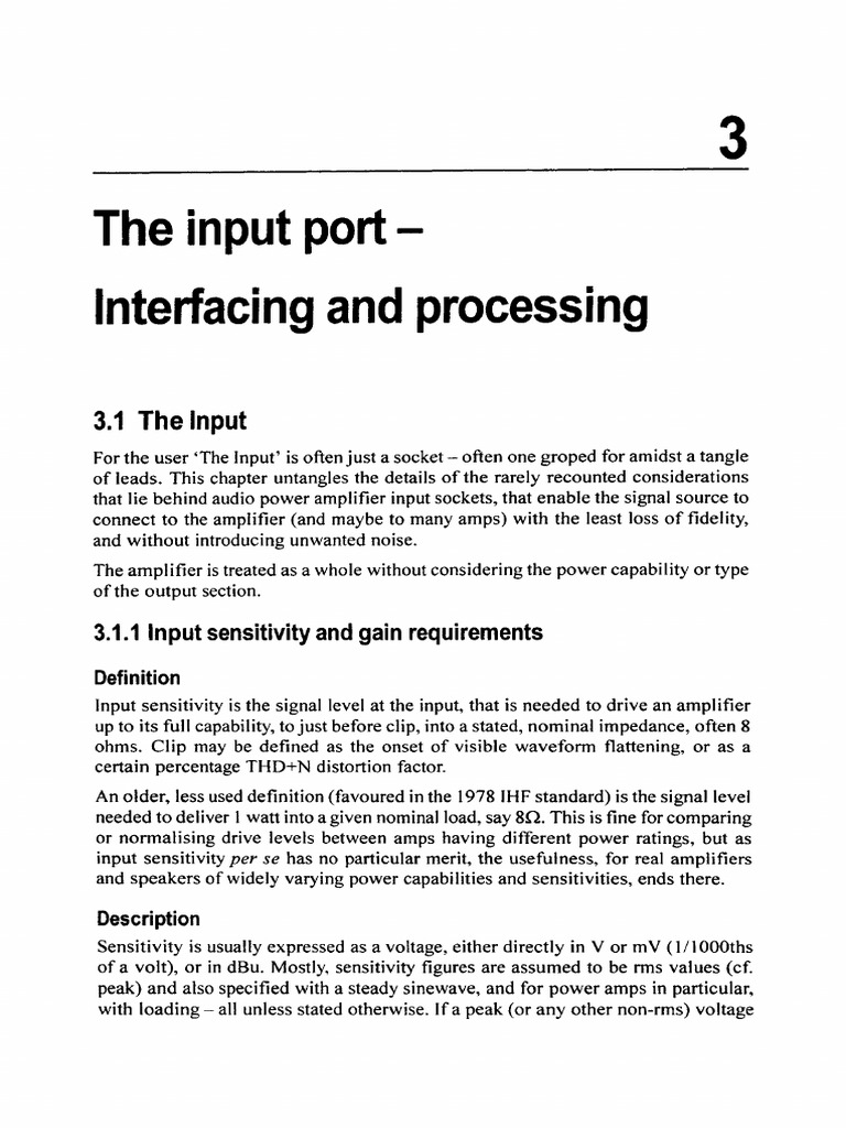 Understanding Audio Power Amplifier Input Sensitivity and Gain Requirements PDF