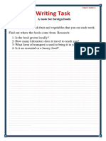 A Taste For Foreign Foods (Writing Task) PDF