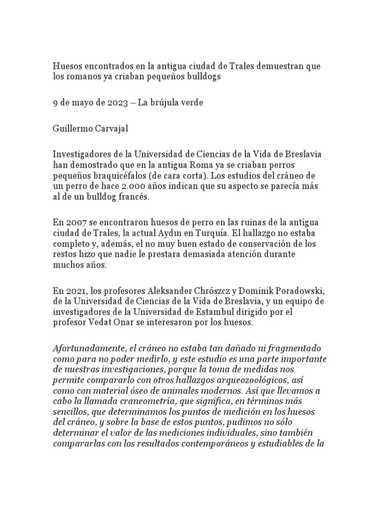Huesos Encontrados en La Antigua Ciudad de Trales Demuestran Que Los