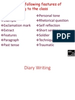 Diary Writing Features