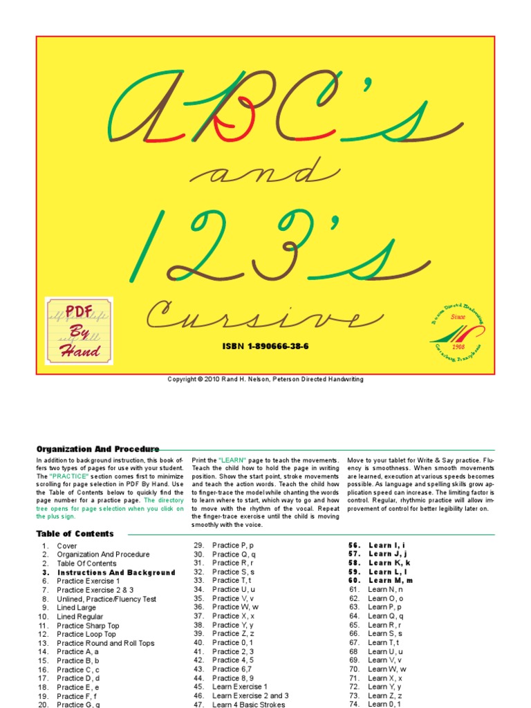 Cursive Step 1 - Peterson Directed Handwriting | PDF | Language Arts ...