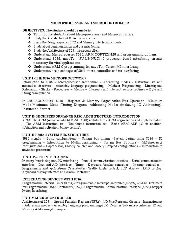 Microprocessor and Microcontroller | PDF | Microcontroller | Microprocessor