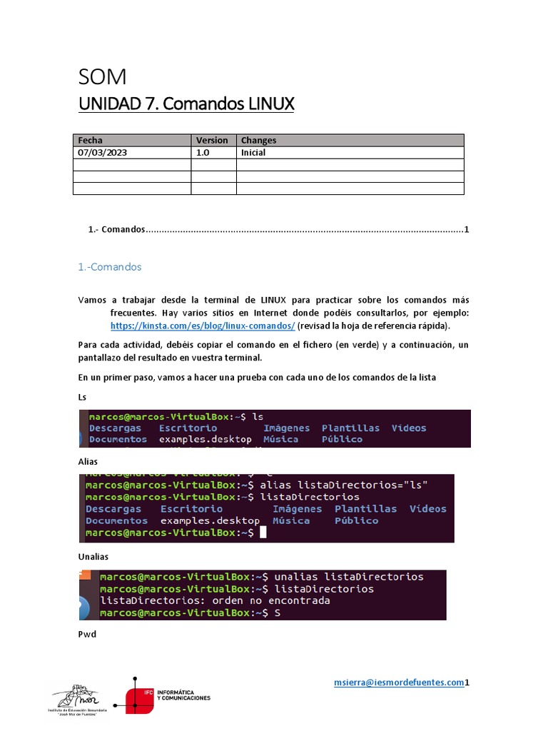 Guía de Comandos Linux para Estudiantes | PDF | Archivo de computadora ...