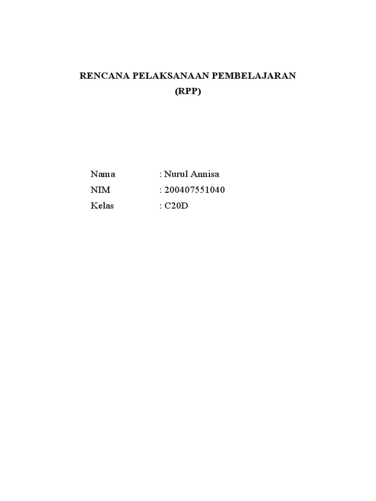 Contoh RPP | PDF