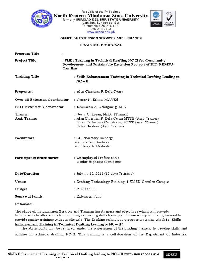 Technical Drafting NC-II Training Program | PDF | Occupational Safety ...
