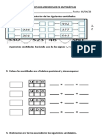 EVALUANDO MIS APRENDIZAJES EN MATEMÁTICAS Primera Unidad