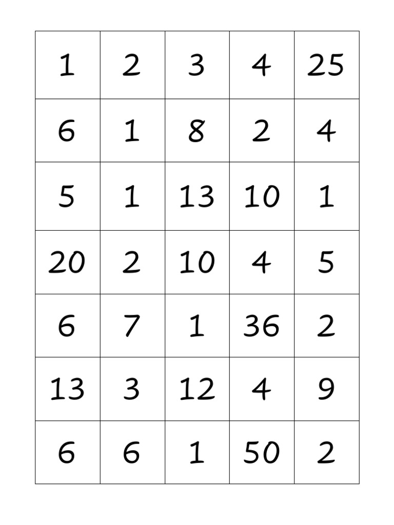 Number Cards PDF PDF